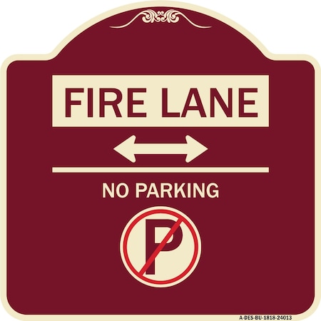 Fire Lane No Parking Heavy-Gauge Aluminum Architectural Sign